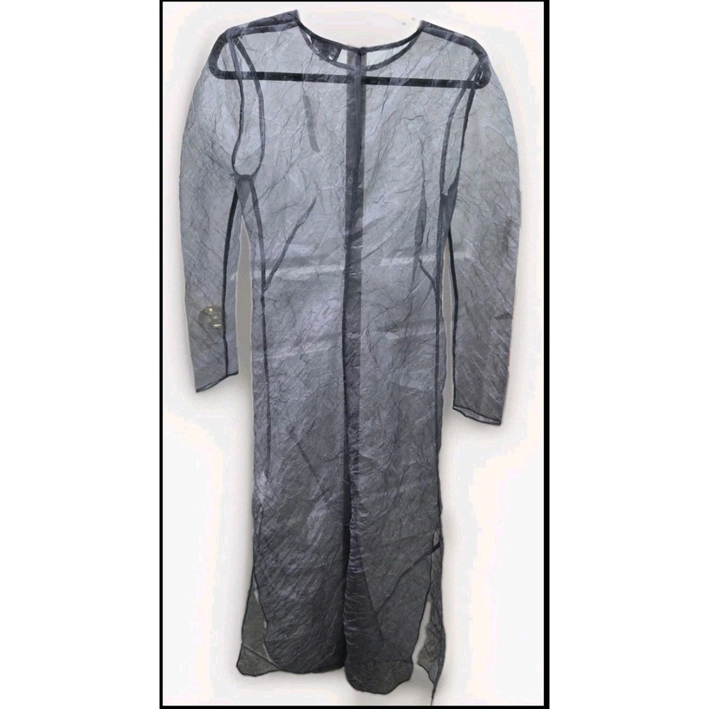 J.CREW Collection Sheer Crinkle Organza Midi Dress Grey CI563 Womens 8